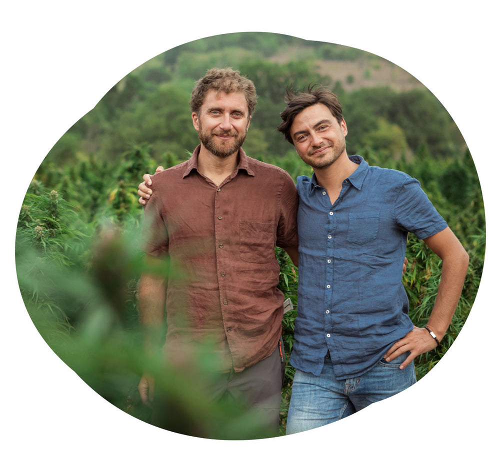 fondatori enecta in campi di canapa