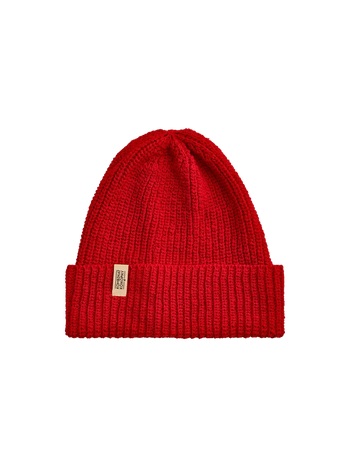 Cappello in canapa logo verticale - colore rosso