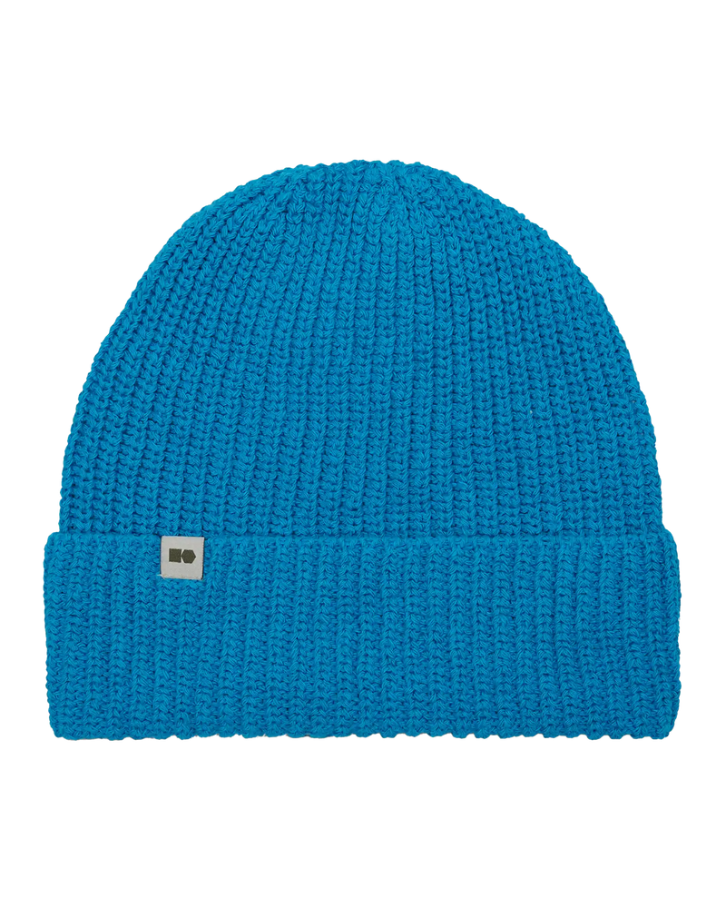 HEMP BEANIE - Cappello turchese in canapa con piccolo logo