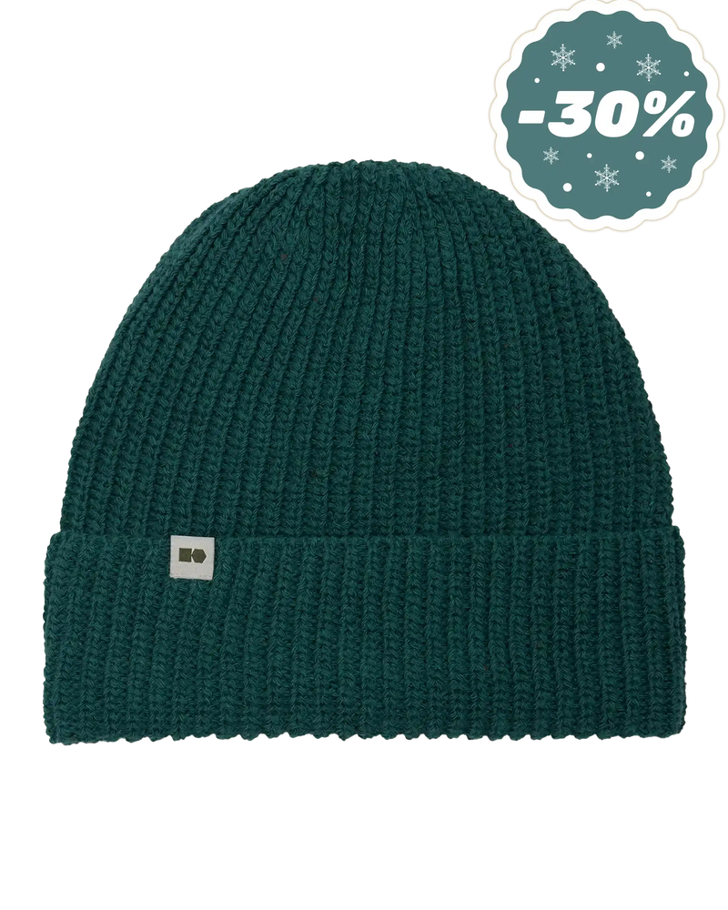 HEMP BEANIE - Cappello verde in canapa con piccolo logo