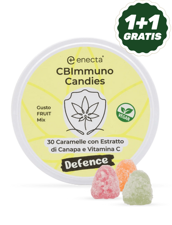 Caramelle con vitamina C ed estratto di canapa