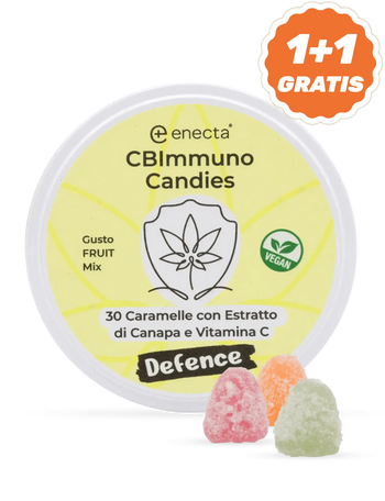 Caramelle con vitamina C ed estratto di canapa