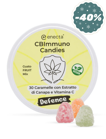 Caramelle con vitamina C ed estratto di canapa