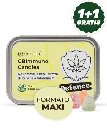 Caramelle con vitamina C ed estratto di canapa