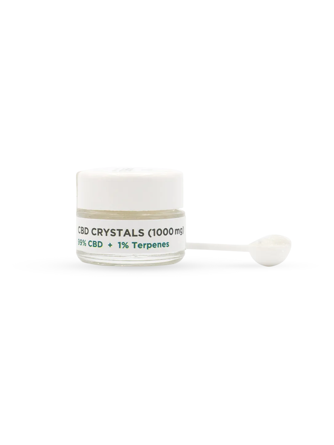 Cristalli di CBD 99% CC1000 - confezione e barattolo