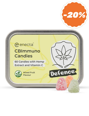 Caramelle con vitamina C ed estratto di canapa