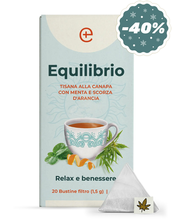 Tisana alla canapa con menta e scorza d’arancia