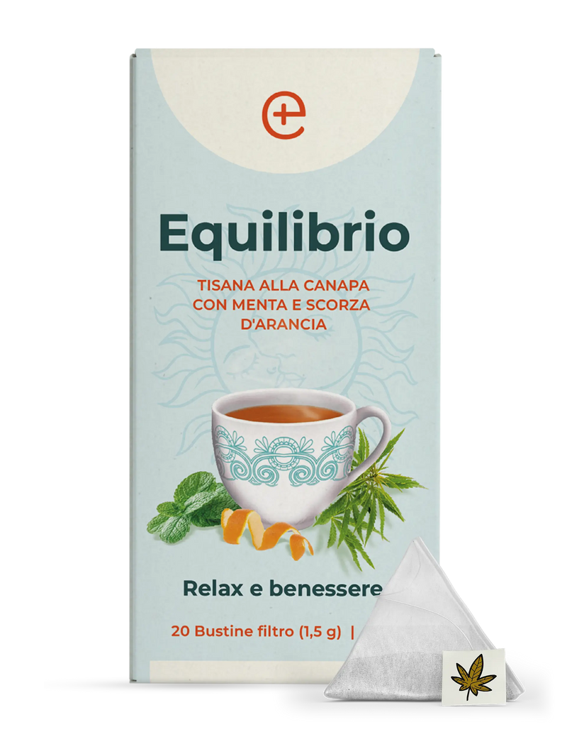 Tisana alla canapa con menta e scorza d’arancia