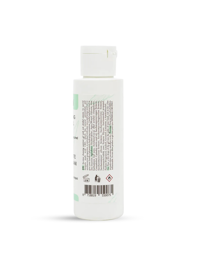 Gel igienizzante mani con CBD 100 ml - flacone e astuccio