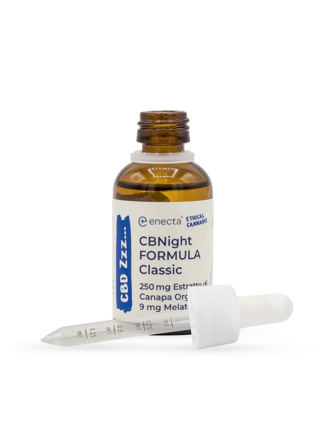 CBNight Classic 30 ml - flacone, vista laterale
