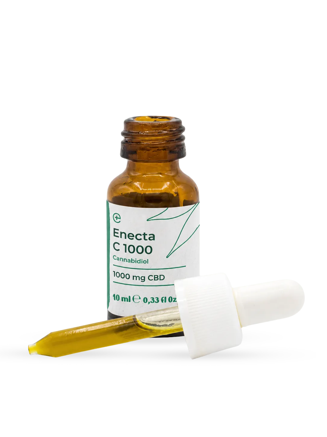 C1000 olio lenitivo CBD 10% 10 ml - flacone, vista laterale