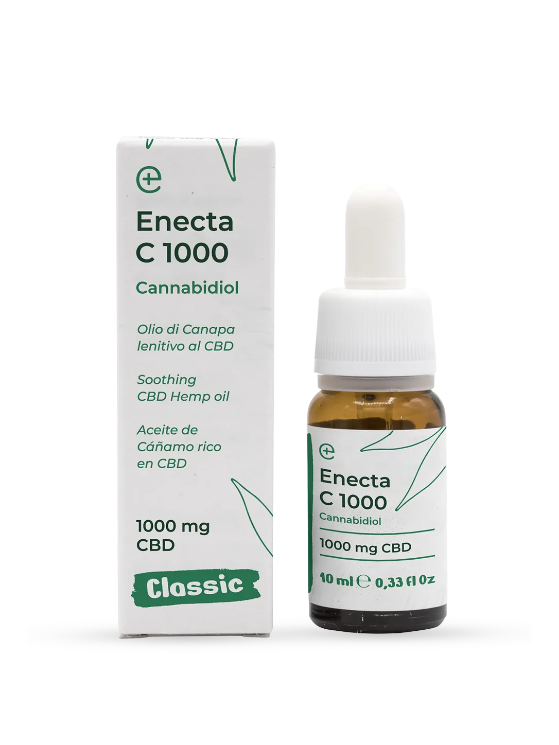 C1000 olio lenitivo CBD 10% 10 ml - confezione e flacone