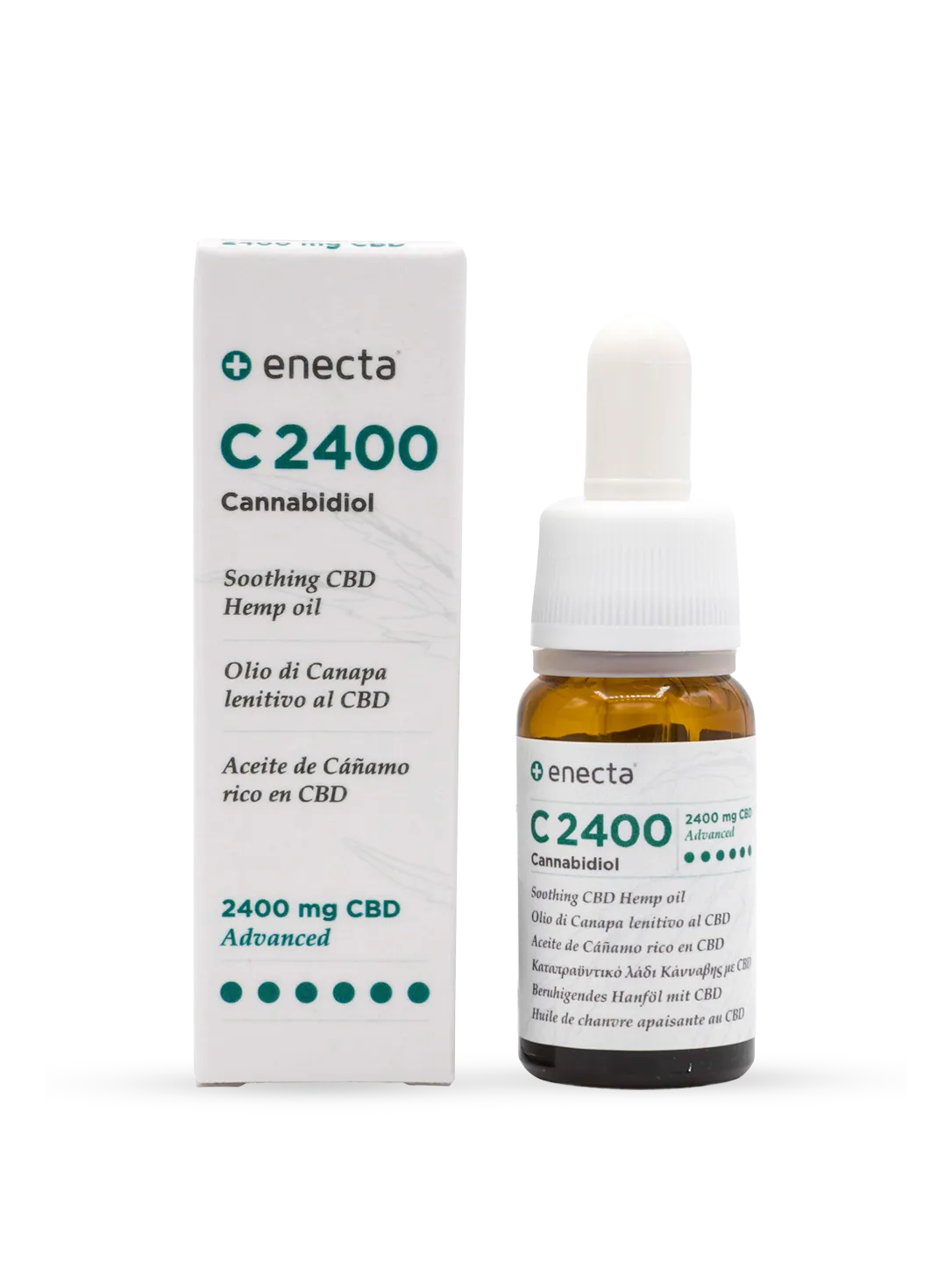 C2400 olio lenitivo CBD 24% 10 ml - confezione e flacone