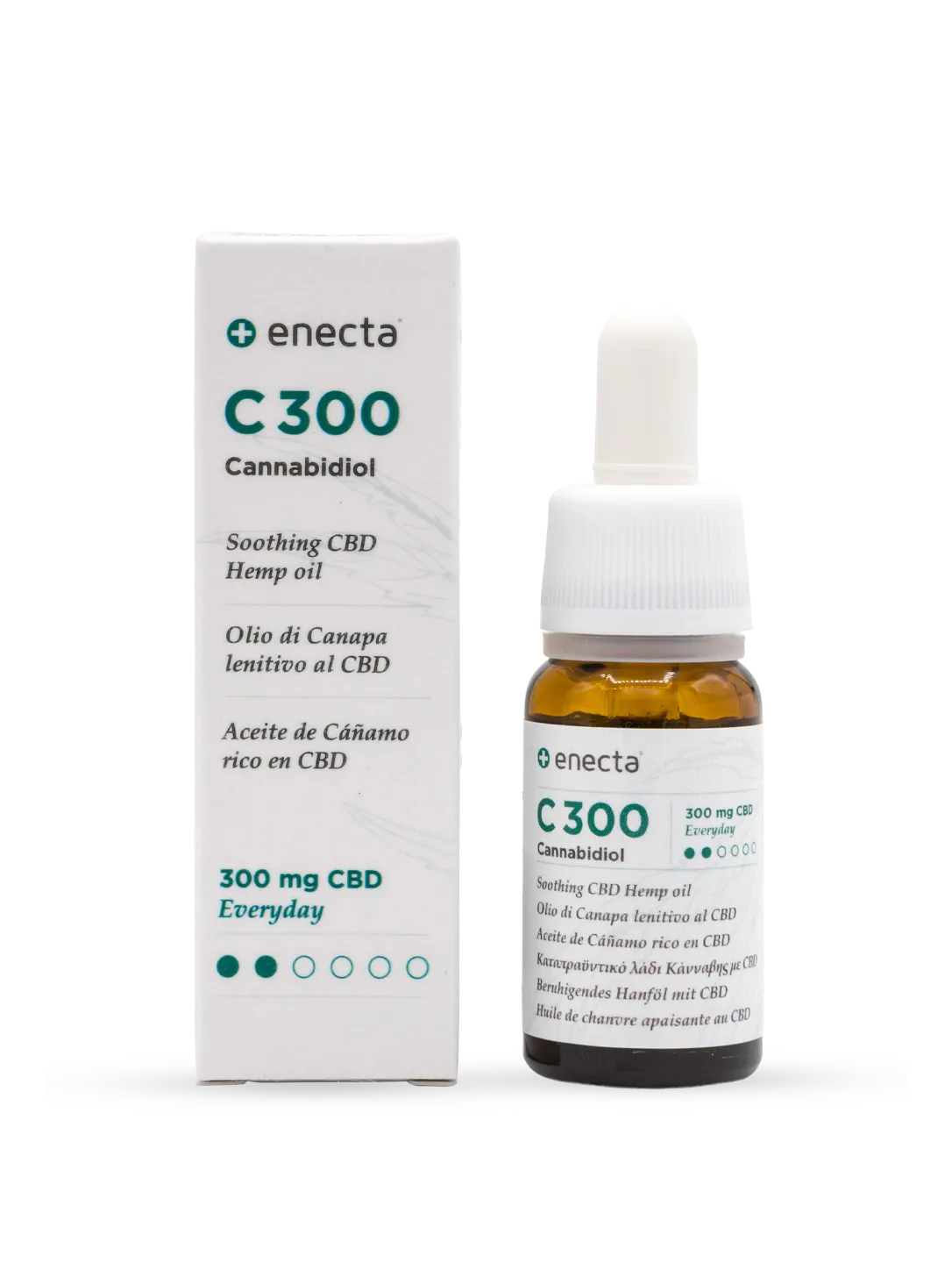 C300 olio lenitivo CBD 3% 10 ml - confezione e flacone
