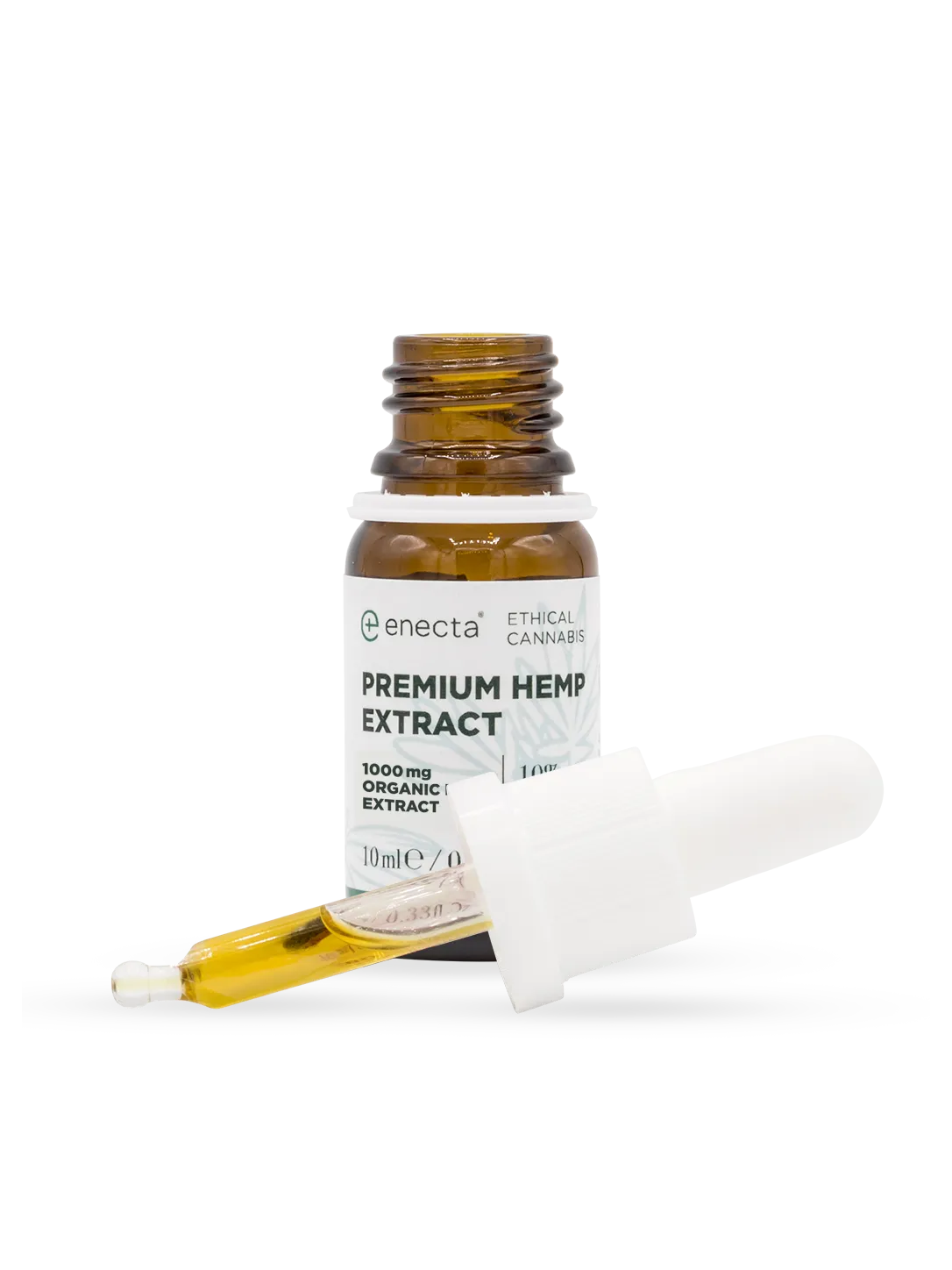 Olio CBD Premium 10% 10 ml - flacone, vista laterale
