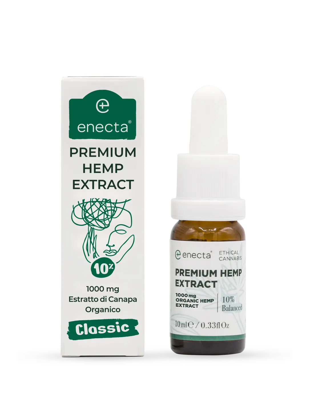Olio CBD Premium 10% 10 ml - confezione e flacone
