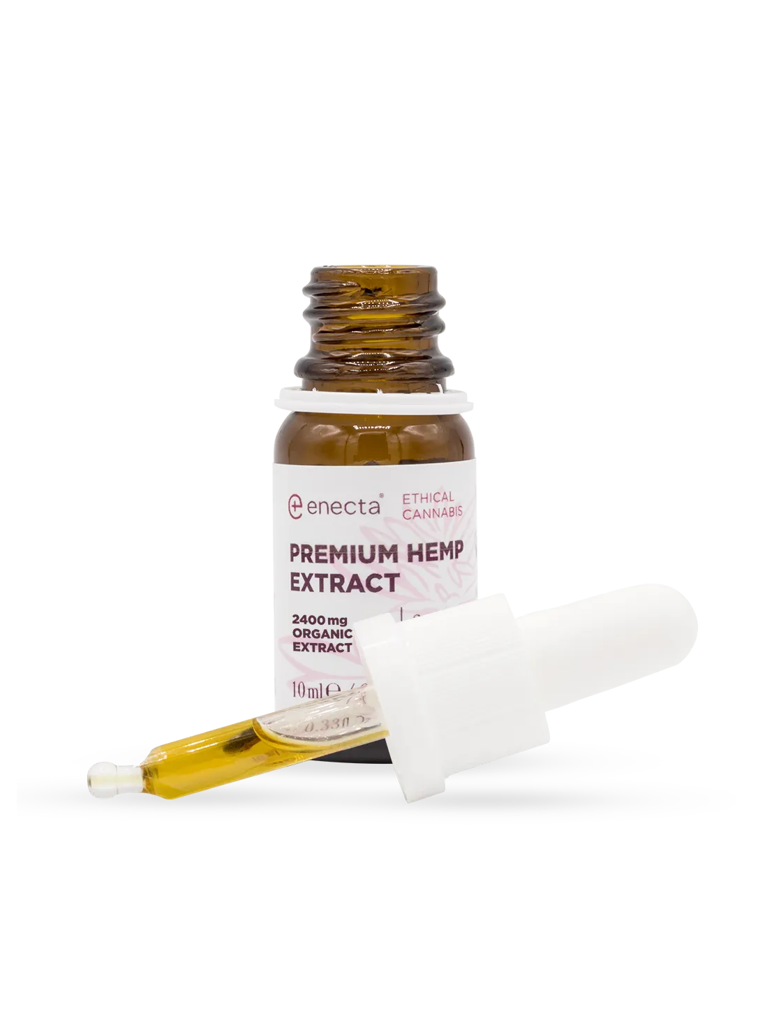 Olio CBD Premium 24% 10 ml - flacone, vista laterale