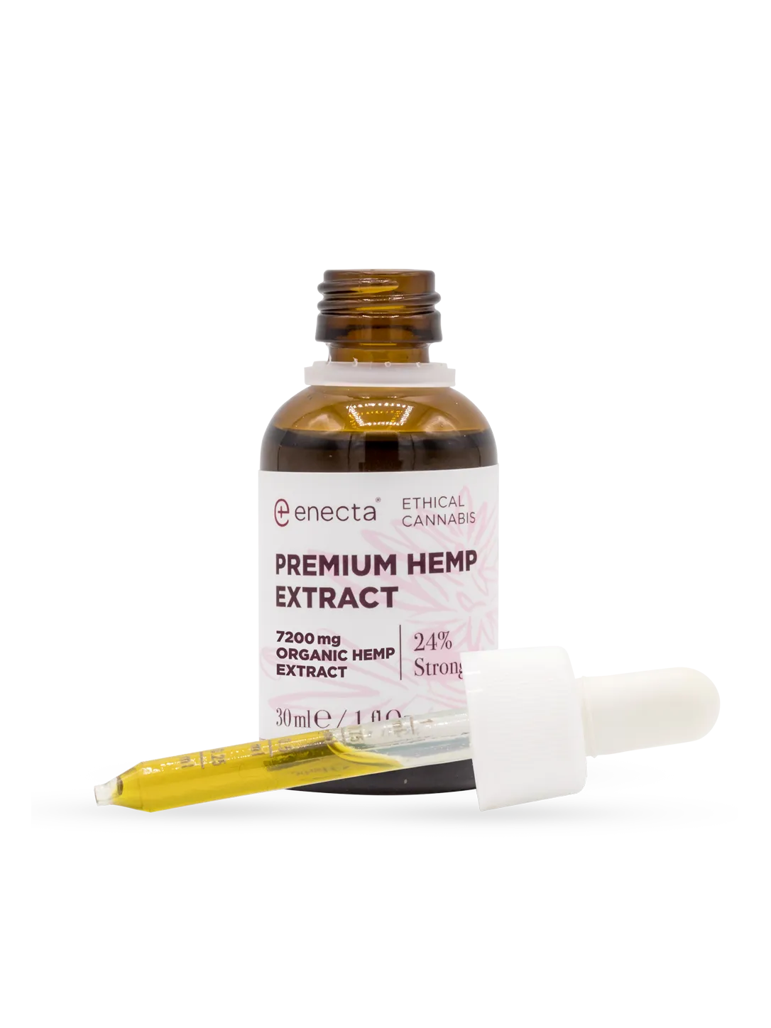 Olio CBD Premium 24% 30 ml - flacone, vista laterale